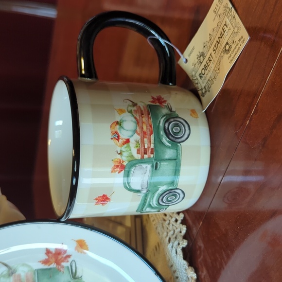 Robert Stanley Signature Fall Ceramic Plate and Cup Set NWT - Picture 3 of 6